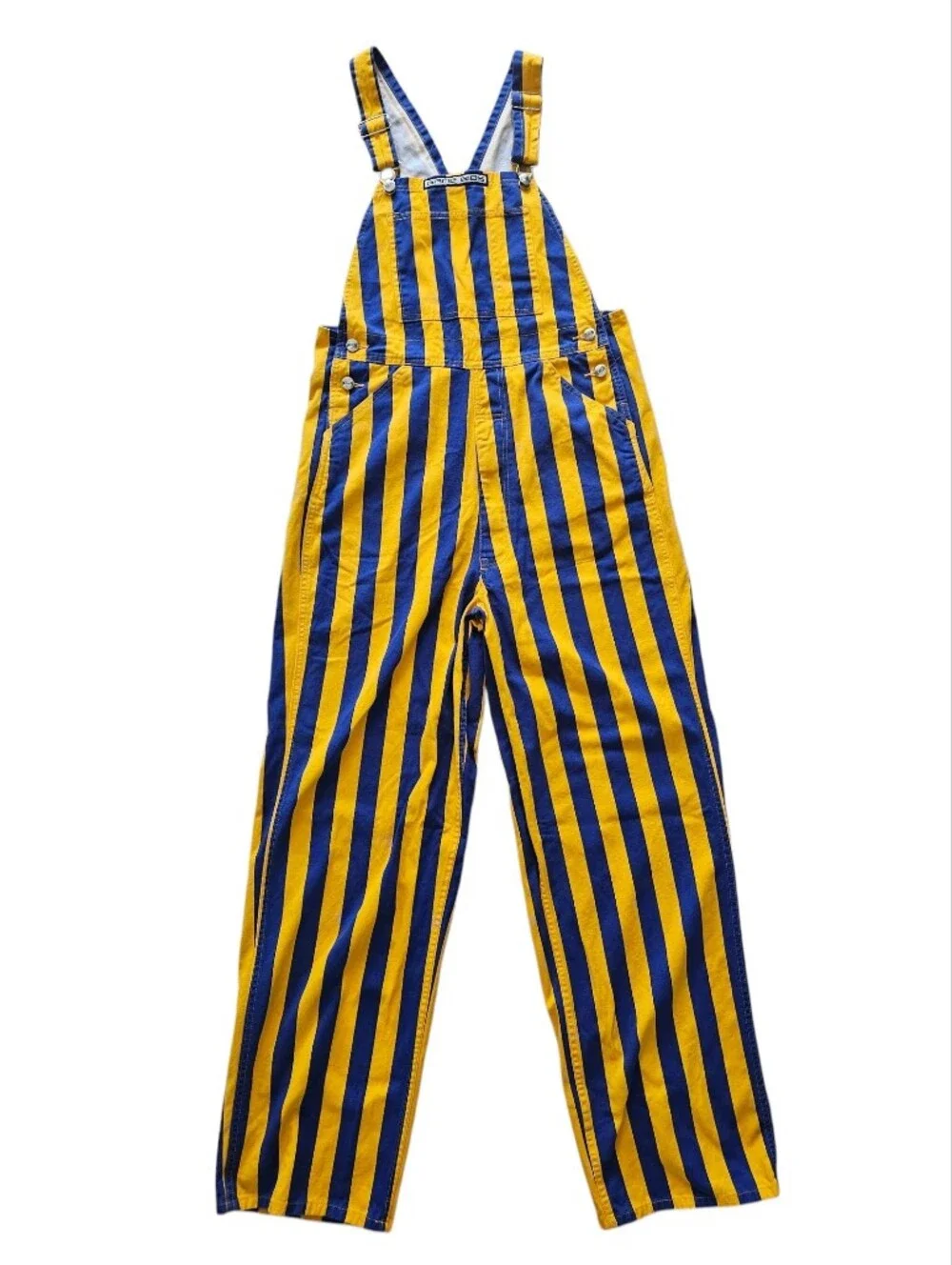 Game Bibs Overall Striped Unisex Blue Yellow